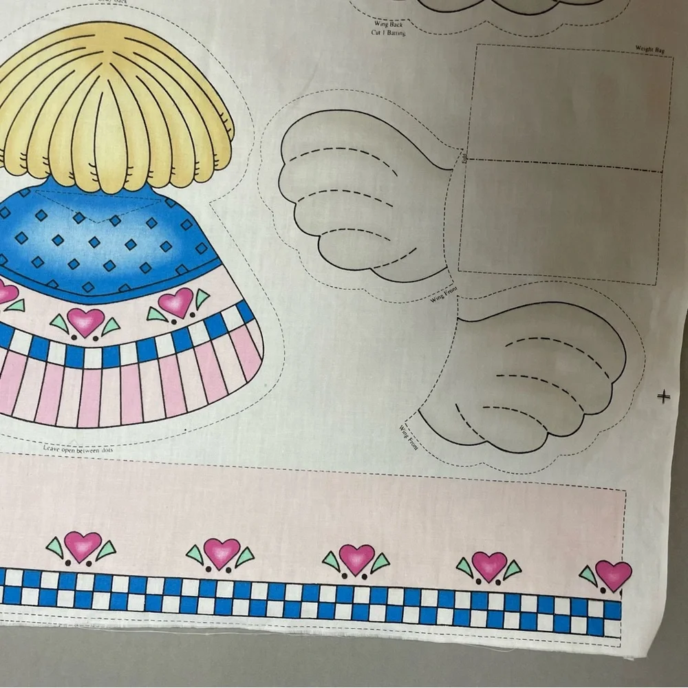 Vintage 90s Daisy Kingdom Starlight Soft Doll Angel Plush Kit Fabric Panel‎ #K11
